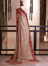 Royal Fashion Embroidered Woolen Shawls - RF25SH 0106A038 Beige